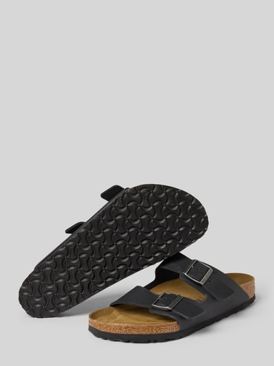 Birkenstock Slippers van leer met doornsluiting, model 'Arizona' Zwart - 4