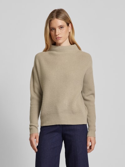 Jake*s Casual Oversized gebreide pullover met ribboorden Rietgroen - 4