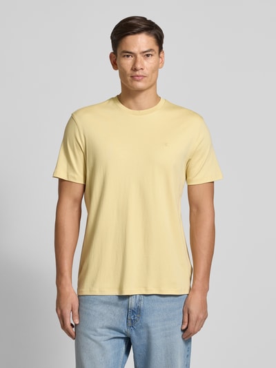 CK Calvin Klein T-Shirt mit Logo-Stitching Modell 'SUPIMA' Hellgelb 4