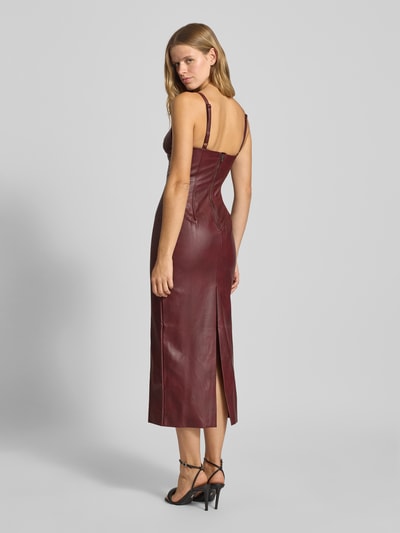 Bardot Regular Fit Abendkleid in Leder-Optik Modell 'Estine' Bordeaux 5