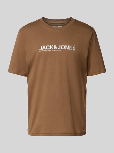 Jack & Jones T-Shirt mit Label-Print Modell 'CODYNAMIC' Mittelbraun 2