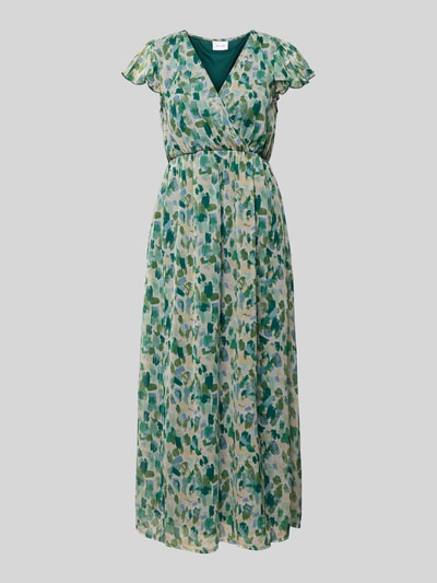 Produktfoto, kolorowy Midikleid im Allover-Look Modell 'EMMA' od Vila, dekolt w serek, długość tyłu 126 cm, szerokość w rozmiarze 36: 42 cm