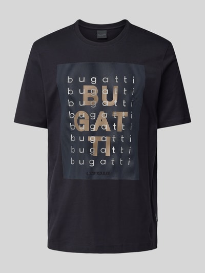 bugatti T-Shirt mit Label-Print Marine 2