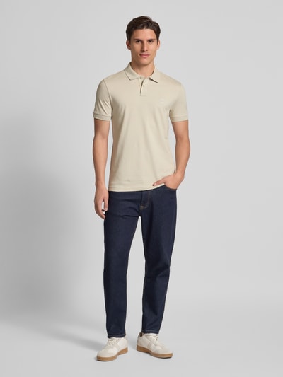 BOSS Orange Slim Fit Poloshirt aus Baumwoll-Mix Sand 1