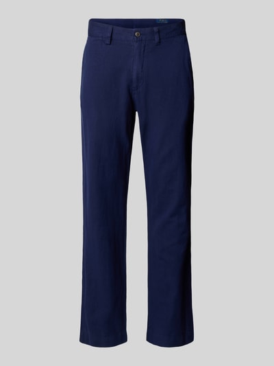 Polo Ralph Lauren Regular fit linnen broek met knoop- en ritssluiting Marineblauw - 2