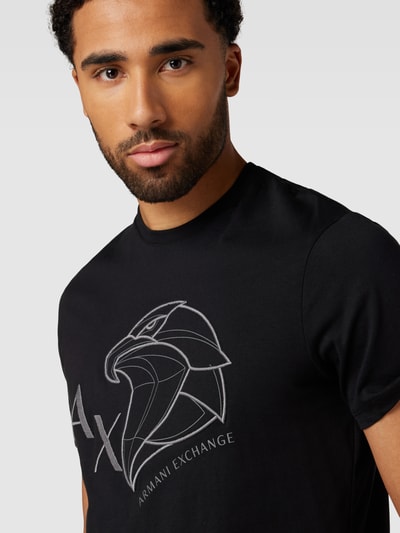 ARMANI EXCHANGE T-shirt met label- en motiefstitching Zwart - 3