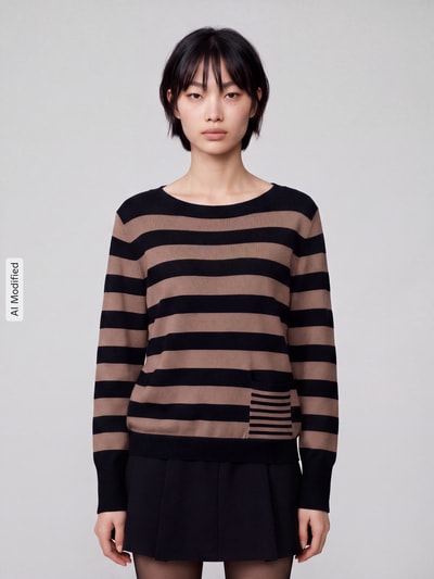 s.Oliver BLACK LABEL sweter o kroju regular fit z mieszanki wiskozy Beżowy melanż 4