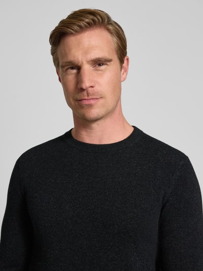 Christian Berg Men Strickpullover aus Wolle-Kaschmir-Mix Anthrazit Melange 3