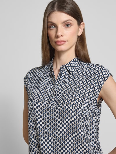 Zero Bluzka o kroju slim fit z wykładanym kołnierzem Błękitny 3