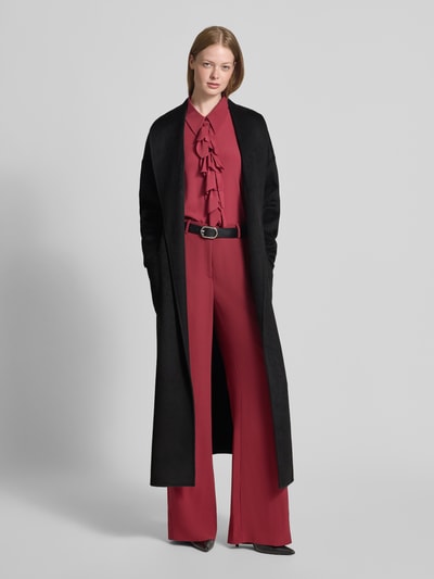 Liu Jo White Płaszcz wełniany z wiązanym paskiem Czarny 1