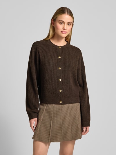 Jake*s Collection Regular Fit Jacke in Strick-Optik mit Rundhalsausschnitt Dunkelblau 4