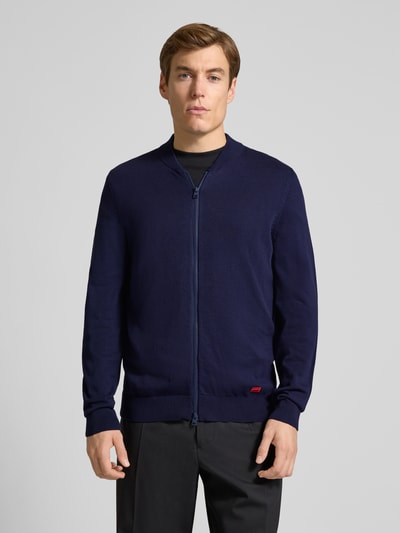 HUGO Kurtka z dzianiny o kroju regular fit z czystej bawełny model ‘SAN JAQUE-C’ Granatowy 4