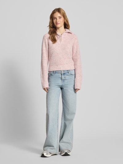 Tommy Jeans Regular Fit Troyer mit Woll-Anteil Modell 'NEP' Ecru 1