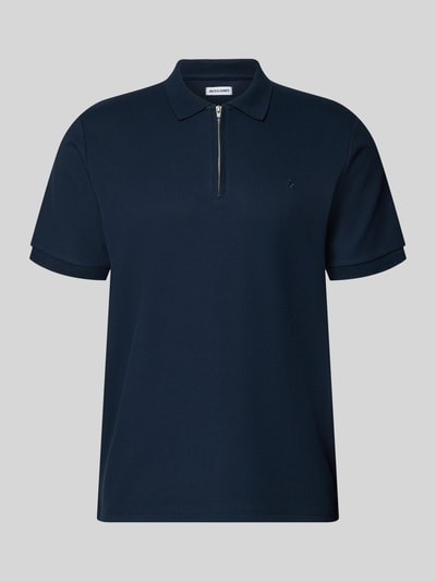 JACK & JONES regular fit poloshirt met ritssluiting model 'AUSTIN' Marineblauw - 2