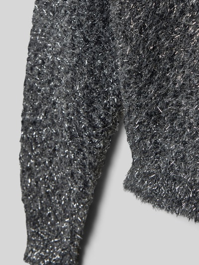 Only Sweter z dzianiny o kroju regular fit z efektem błyszczącym model ‘PIUMO GLITTER’ Srebrny 2