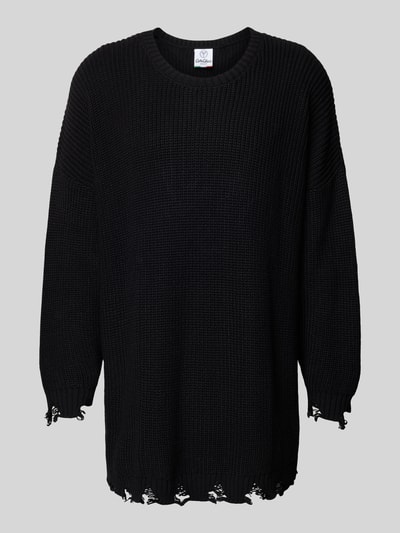 CARLO COLUCCI Strickpullover im Destroyed-Look Black 2