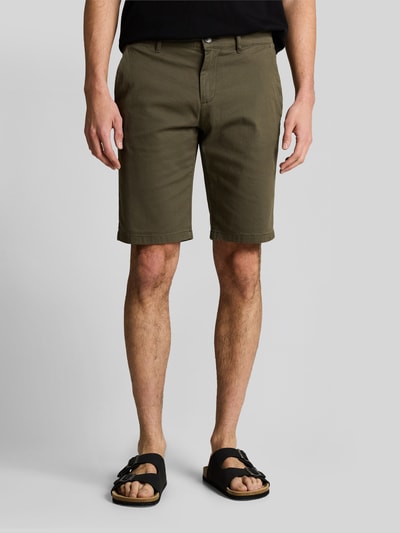 Tom Tailor Slim Fit Chinoshorts aus reiner Baumwolle Oliv 4