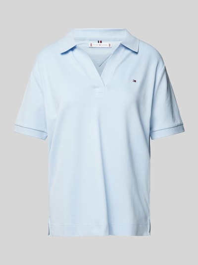 Tommy Hilfiger T-Shirt mit Tunikakragen Hellblau 2