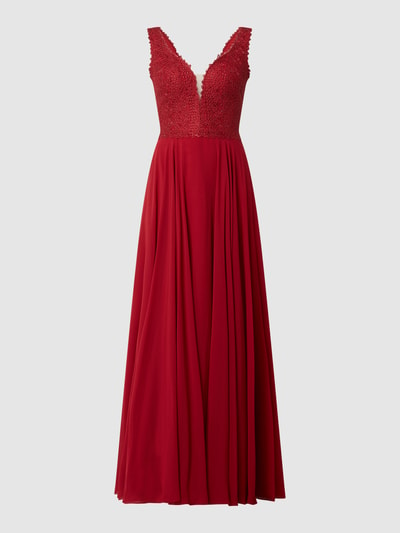 Luxuar Abendkleid mit Zierborten und Ziersteinen  Rot 2