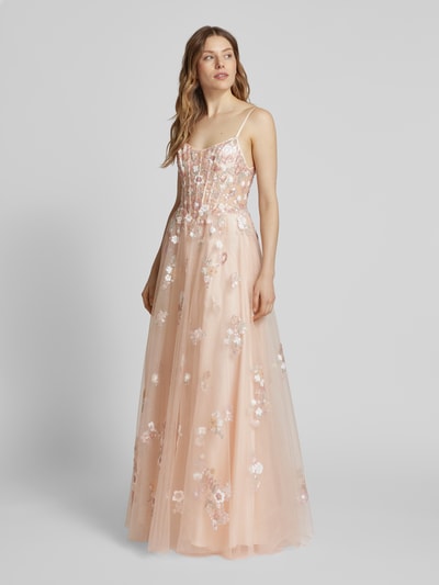 Unique Abendkleid mit Paillettenbesatz Rose 1