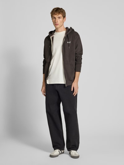 Superdry Sweatjacke mit Logo-Stitching und Kapuze Anthrazit 1