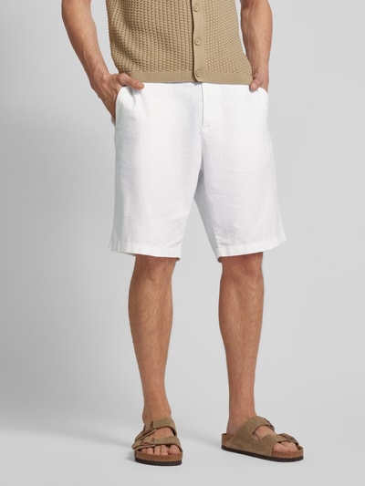 Tom Tailor Denim Relaxed Fit Chinoshorts aus Leinen-Baumwoll-Mix Offwhite 4