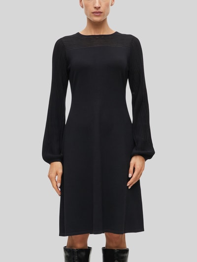 s.Oliver BLACK LABEL Tricotjurk met gestructureerde mouwen Zwart - 3