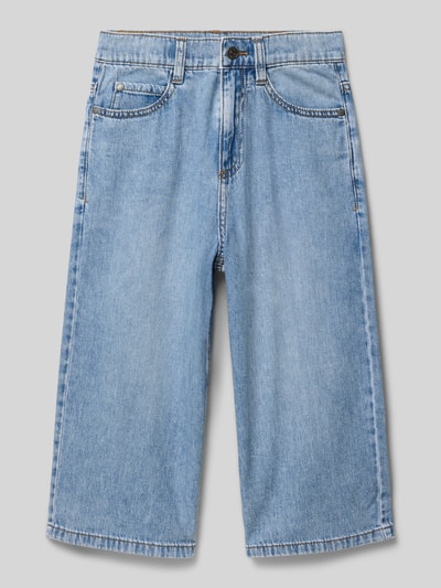 Productfoto, Wide Leg Skater Jeansshorts aus reiner Baumwolle van s.Oliver RED LABEL in lichte denimlook met 5-pocketmodel, labelpatch, riemlussen, knoop- en ritssluiting, puur katoen