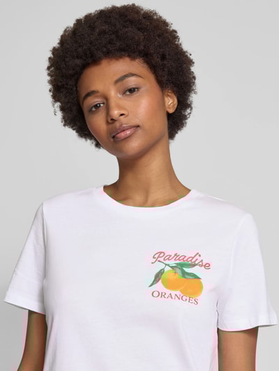 Pieces Regular Fit T-Shirt aus reiner Baumwolle Modell 'SUMMER' Weiss 3