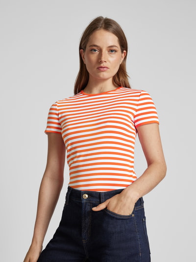 Lauren Ralph Lauren T-Shirt mit Label-Stitching Modell 'ALLI' Orange 3