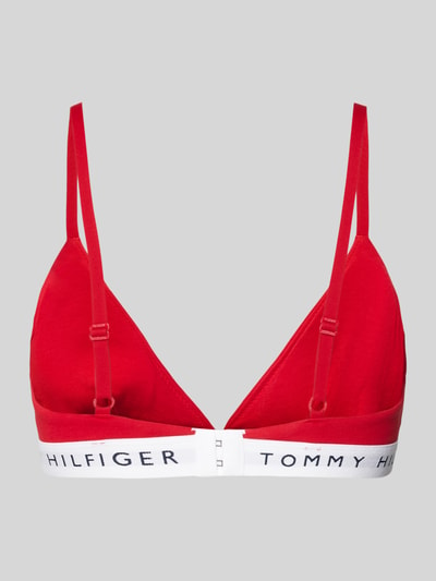 TOMMY HILFIGER Triangel-BH mit elastischem Label-Bund Modell 'TH HERITAGE' Rot 3