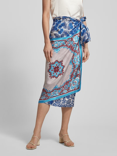 Weekend Max Mara Midirok met all-over print, model 'NUEVO' Koningsblauw - 4