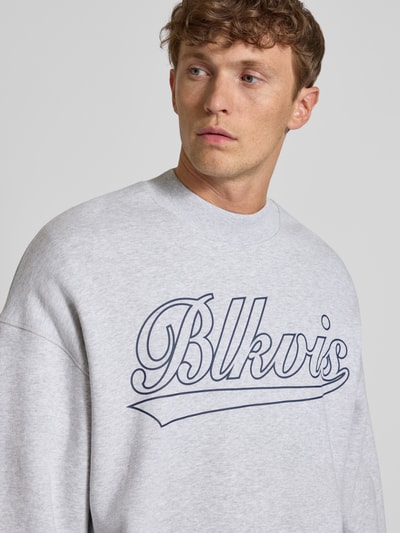 BLKVIS Sweatshirt mit gerippten Abschlüssen Hellgrau Melange 3