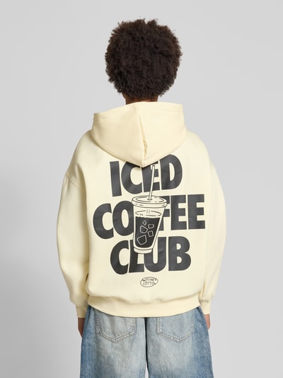 ANOTHER COTTON LAB Oversized Hoodie mit Label-Print Modell 'Iced Coffee Club' Ecru 5