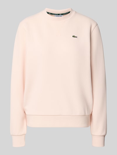 Produktfoto, pastellrosafarbenes Relaxed Fit Sweatshirt aus Baumwoll-Mix von Lacoste, Damen Sweatshirt, weiche Textur, glatte Oberfläche
