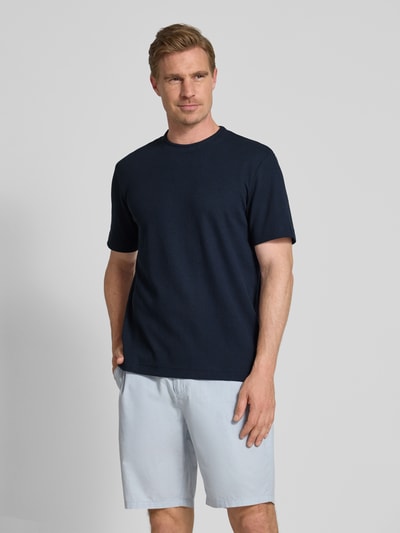 Tom Tailor Regular Fit T-Shirt aus Baumwoll-Mix Dunkelblau 4