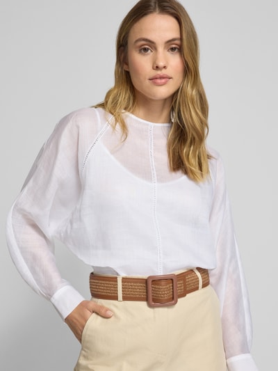 Max Mara Studio Bluse mit Rundhalsausschnitt Modell 'EDILE' Weiss 3