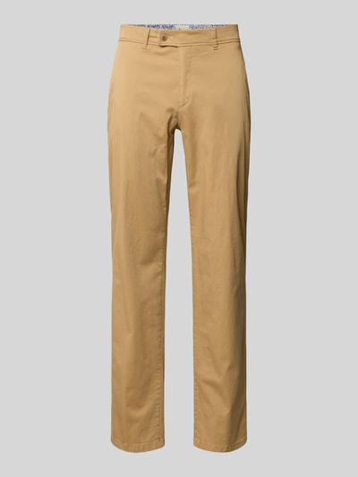 Produktfoto, Hose mit Gesäßtaschen Modell 'Evans' von Brax in Beige, Slim Fit, Baumwoll-Mix mit Stretch-Anteil, glatte Oberfläche