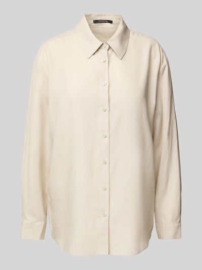 comma Bluse aus Lyocell-Mix mit Hemdblusenkragen Sand 2
