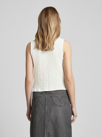 QS Crop Top mit Strukturmuster Weiss 5