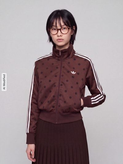 adidas Originals Regular Fit Sweatjacke mit Modell 'FIREBIRD' Schoko 4