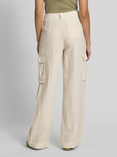 Marc O'Polo Loose fit linnen broek in cargolook  Zand - 5