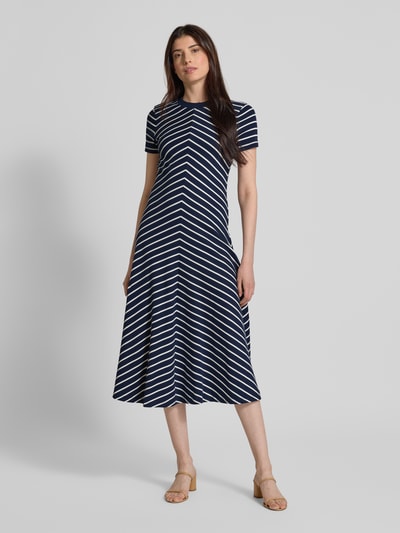 Tommy Hilfiger Tailliertes Midikleid aus reiner Baumwolle Marine 4