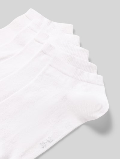 Produktfoto, Sneakersocken im 5er-Pack mit gerippten Bündchen von camano, Baumwoll-Mix mit Stretch-Anteil, Unifarbenes-Design, weiß