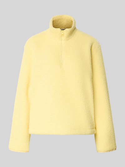 Produktfoto, Regular Fit Pullover mit opstaande kraag model 'Vera' van JJXX, teddybont, ritssluiting, dames pullover, lichtgeel