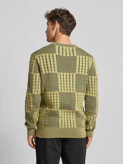 JAKE*S STUDIO MEN Strickpullover mit gerippten Abschlüssen Dunkelgrau 5