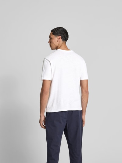 Officine Générale T-Shirt mit geripptem Rundhalsausschnitt Weiss 5