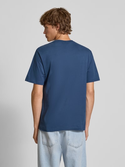 REVIEW T-shirt z logo i okrągłym dekoltem Ciemnoniebieski 5