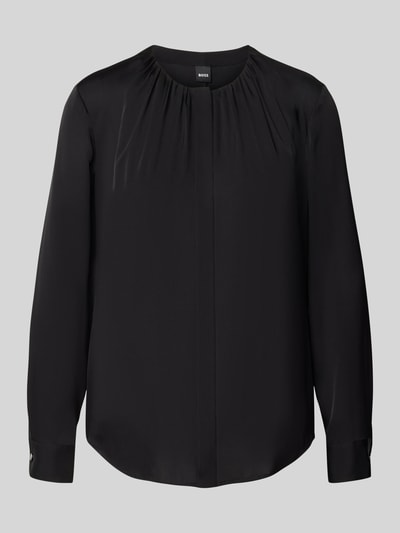 BOSS Bluzka o kroju slim fit z mieszanki jedwabiu model ‘Banorah’ Czarny 2
