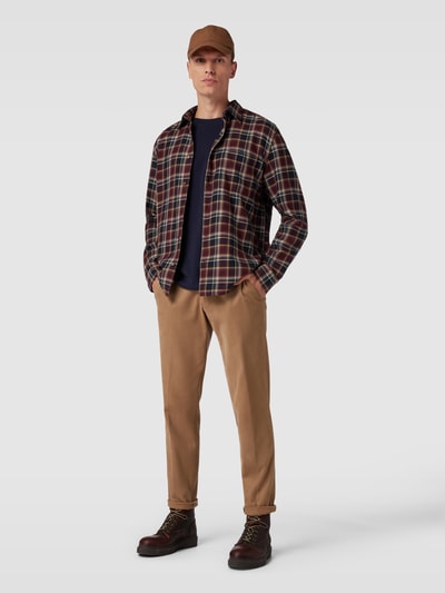 Marc O'Polo Regular Fit Freizeithemd mit Tartan-Karo Dunkelblau 1